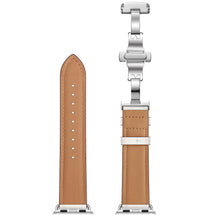 Load image into Gallery viewer, stainless steel butterfly buckle leather strap
