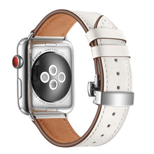 Load image into Gallery viewer, stainless steel butterfly buckle leather strap
