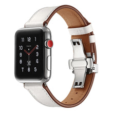 Load image into Gallery viewer, stainless steel butterfly buckle leather strap