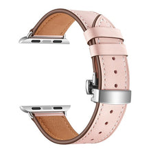 Load image into Gallery viewer, stainless steel butterfly buckle leather strap