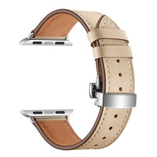 Load image into Gallery viewer, stainless steel butterfly buckle leather strap