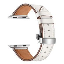 Load image into Gallery viewer, stainless steel butterfly buckle leather strap